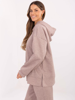 Hurt Ciemnobeżowa melanżowa damska bluza od kompletu 