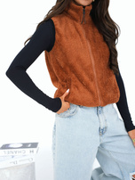 Jasnobrązowa kamizelka miś z suwakiem