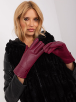 Hurt Bordowe eleganckie rękawiczki damskie