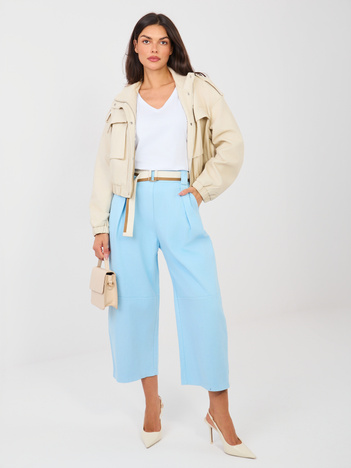 Jasnoniebieskie jeansowe spodnie typu culotte RUE PARIS