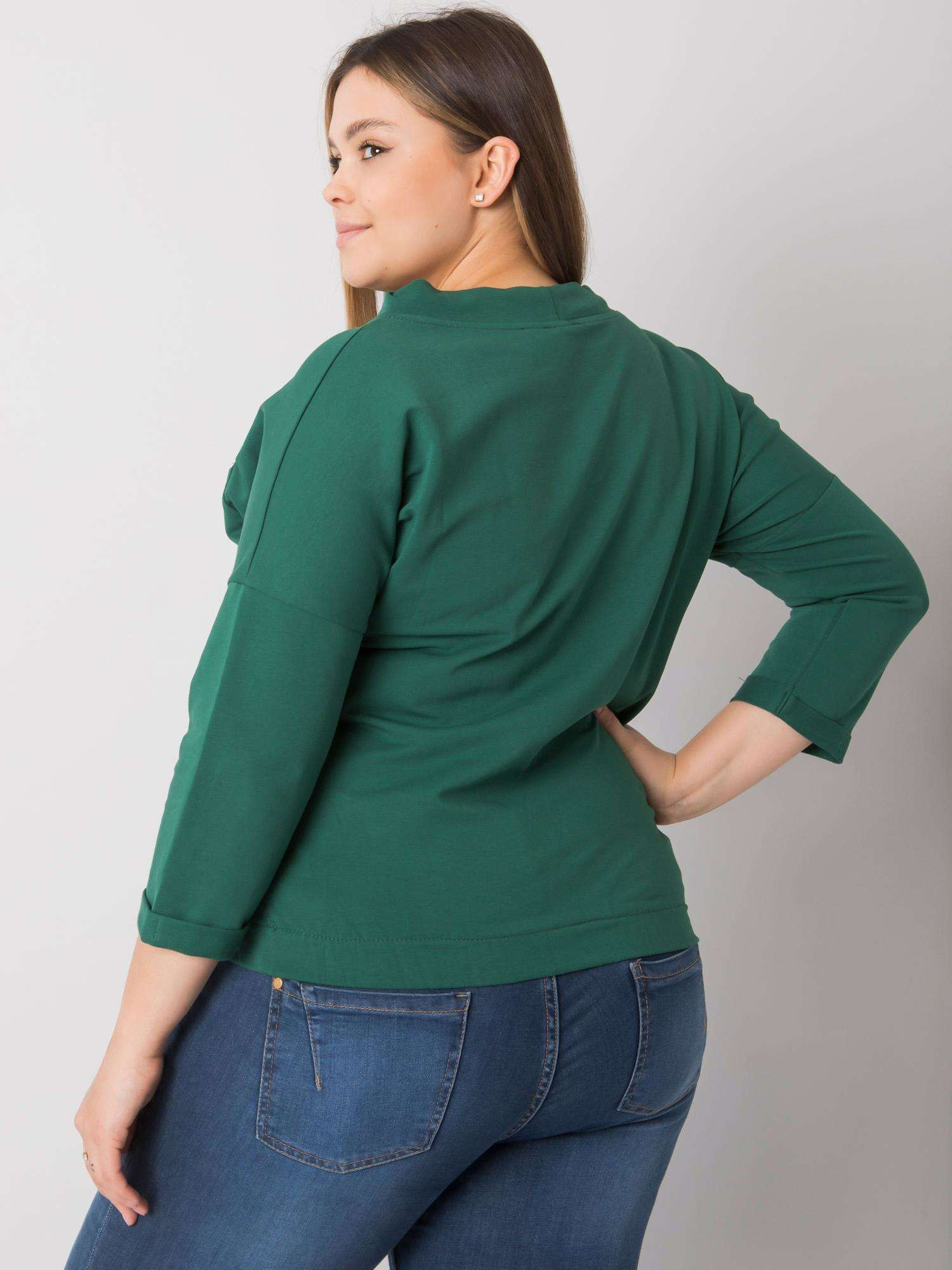 Dunkelgrüne Plus-Size-Sweatshirt ohne Kapuze Pasadena.