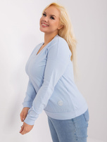 Hurt Jasnoniebieska bluzka plus size z dekoltem V