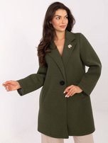 Khaki piankowy płaszcz z kołnierzem RUE PARIS