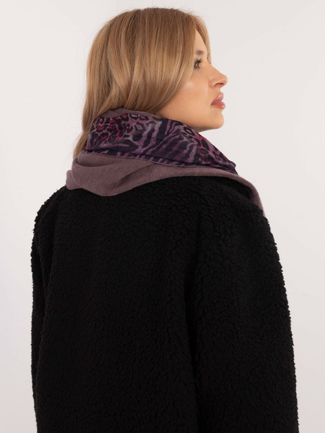 Hurt Fioletowy damski szal zdobiony perłami