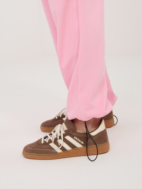 Różowe dresowe spodnie z wysokim stanem