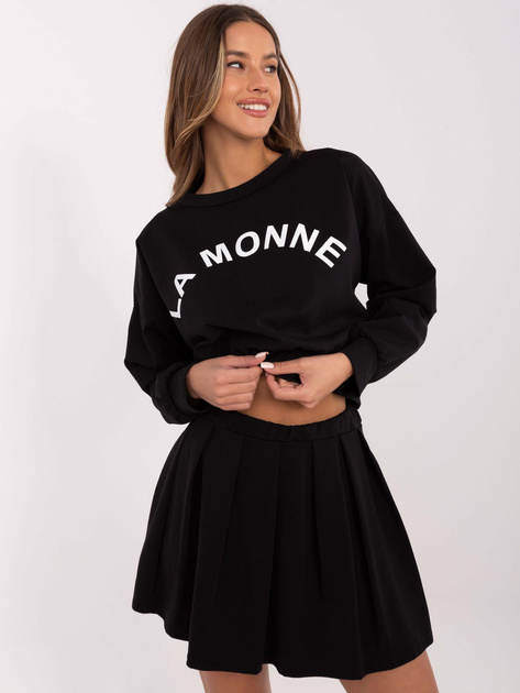 Hurt Czarny komplet ze spódnicą w tenisowym stylu