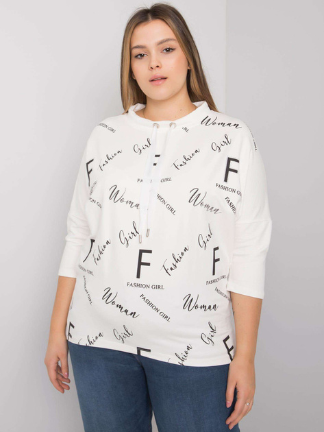 Ecru bluzka plus size z printami Mary