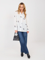 Biała rozpinana koszula z haftem  