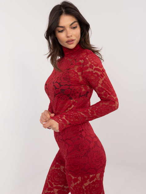 Hurt Czerwona koronkowa bluzka od kompletu