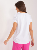 Hurt Weißes T-Shirt mit Applikation und Perlen BASIC FEEL GOOD.