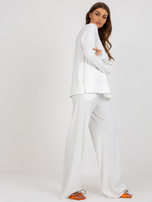 Hurt Ecru prążkowany komplet casualowy o kroju oversize