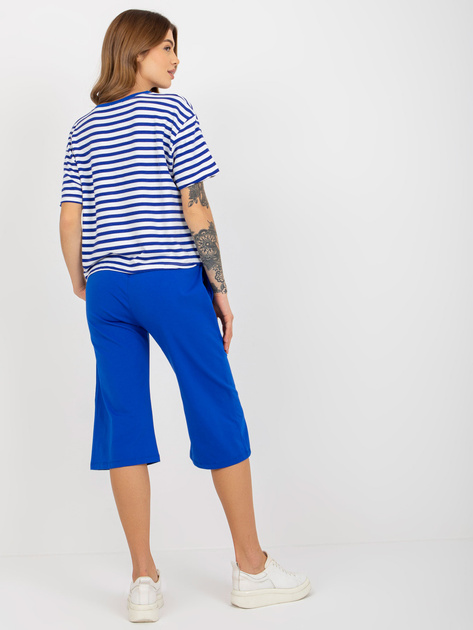 Hurt Ciemnoniebiesko-biały letni komplet basic z rybaczkami