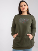 Khaki dresowa bluza plus size kangurka Desiree