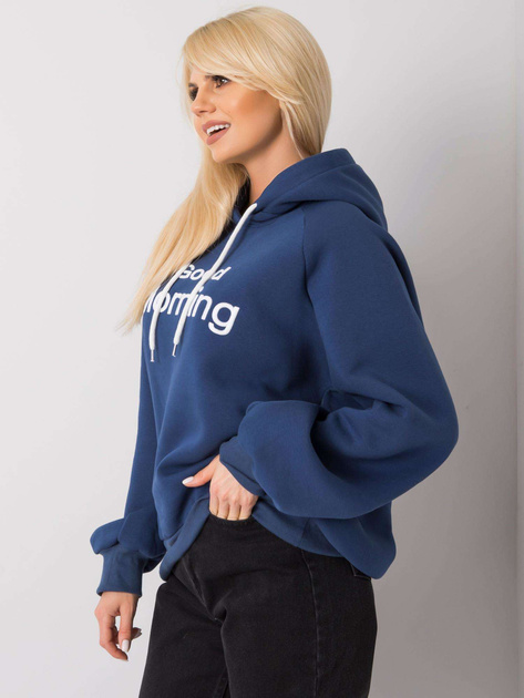 Ciemnoniebieska ocieplana bluza oversize z kapturem Alice