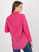 Hurt Fuksjowa rozpinana koszula oversize z łańcuszkiem