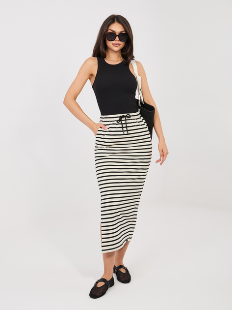 Jasnobeżowa długa spódnica z grubej bawełny SUBLEVEL