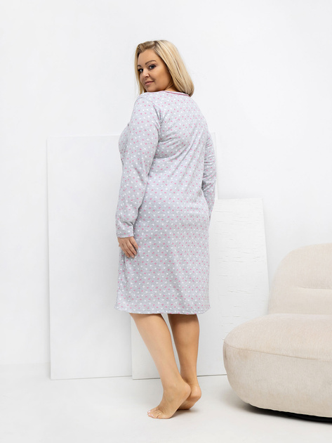 Szara nocna koszula plus size z bawełny