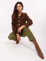 Brązowy żakiet z grubszego materiału RUE PARIS 