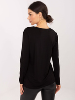 Czarna casualowa bluzka z gumką na dole