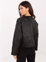 Czarna przejściowa kurtka bez zapięcia RUE PARIS