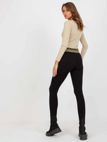 Hurtownia Czarne legginsy na co dzień z bawełny 