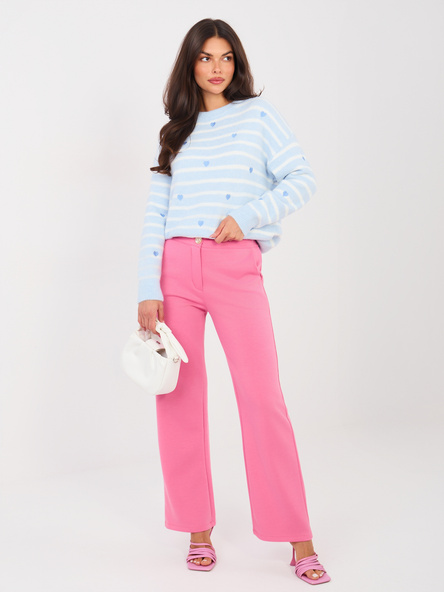 Ciemnoróżowe spodnie z prostą nogawką RUE PARIS