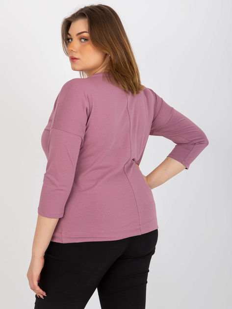 Hurtownia Brudnoróżowa bluzka plus size ze ściągaczem