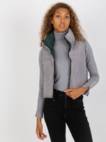 Hurtownia online Ciemnozielona pikowana kamizelka puchowa