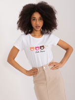 Hurt Biały damski t-shirt z misiami BASIC FEEL GOOD