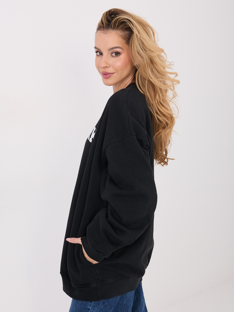 Czarna dresowa bluza z ociepleniem