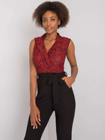 Czarno-czerwony kombinezon z paskiem Seila RUE PARIS