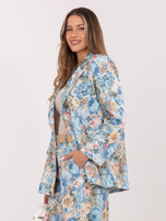 Jasnoniebieskie garniturowe spodnie z paskiem RUE PARIS