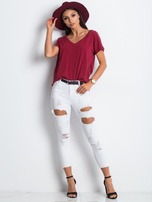 Bordowy t-shirt Emory