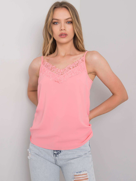 Jasnoróżowy top z koronką Alenna