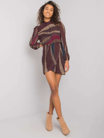 Brązowa sukienka damska z printami Brooks