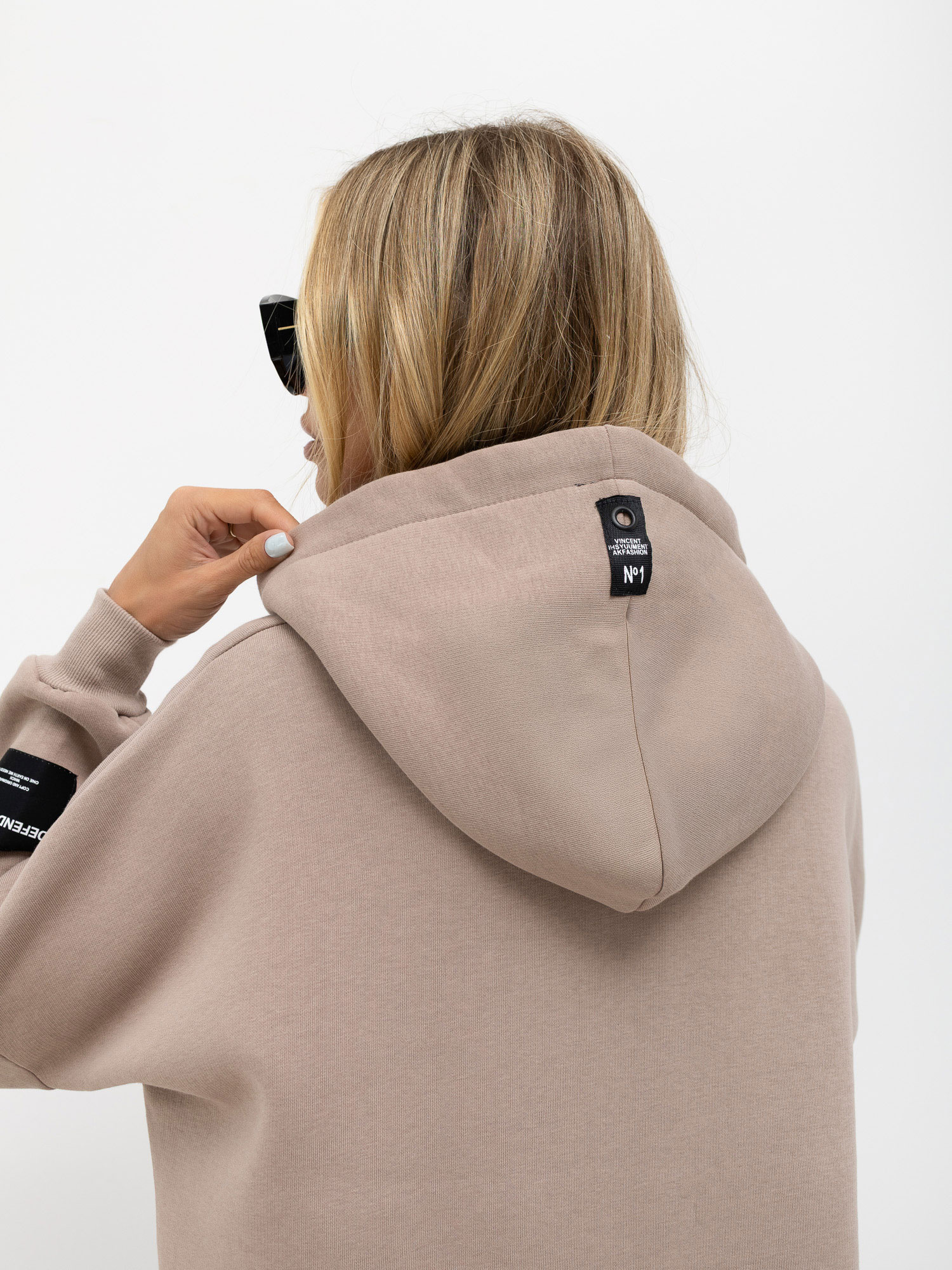 Dunkelbeige Sweatkleid mit Taschen Sheffield RUE PARIS.
