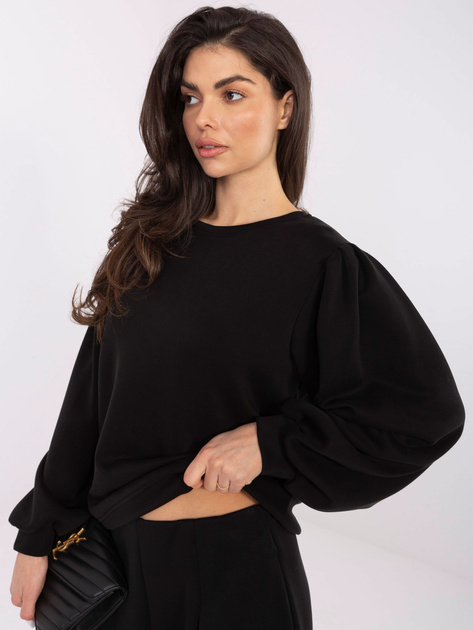 Czarna bluza oversize z domieszką modalu