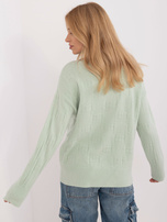 Hurtownia online Pistacjowy damski sweter golf we wzory