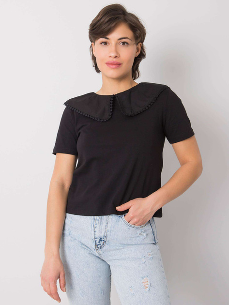 Czarna bluzka z kołnierzykiem Kaysie RUE PARIS