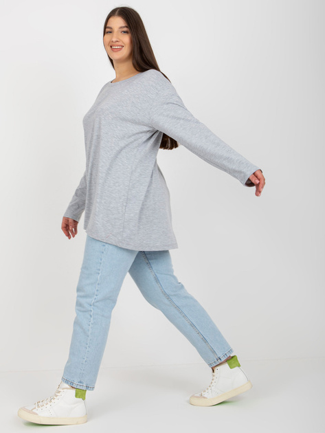 Hurtownia Szara bluzka plus size basic z bawełny