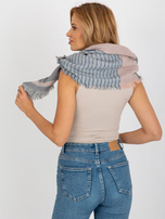 Hurtownia Szaro-jasnoróżowy szal we wzory