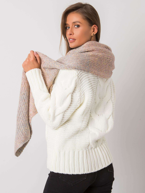 Różowy szalik damski ze złotą nicią