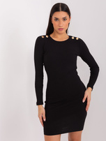 Hurt BASIC FEEL GOOD Czarna dopasowana sukienka w prążek