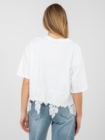 Biała bawełniana bluzka z napisami