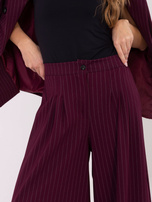Burgundowe garniturowe spodnie palazzo RUE PARIS