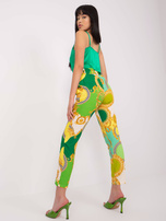 Hurt Zielono-żółte materiałowe spodnie od garnituru