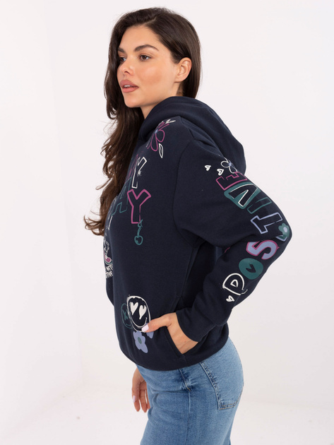 Granatowa bluza z napisami SUBLEVEL