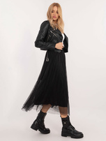 Hurtownia Czarna tiulowa spódnica z podszewką