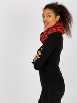 Hurt Czerwono-ciemnobeżowy damski komin we wzory 