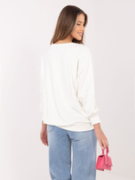 Ecru damska bluza z wypukłym napisem RUE PARIS